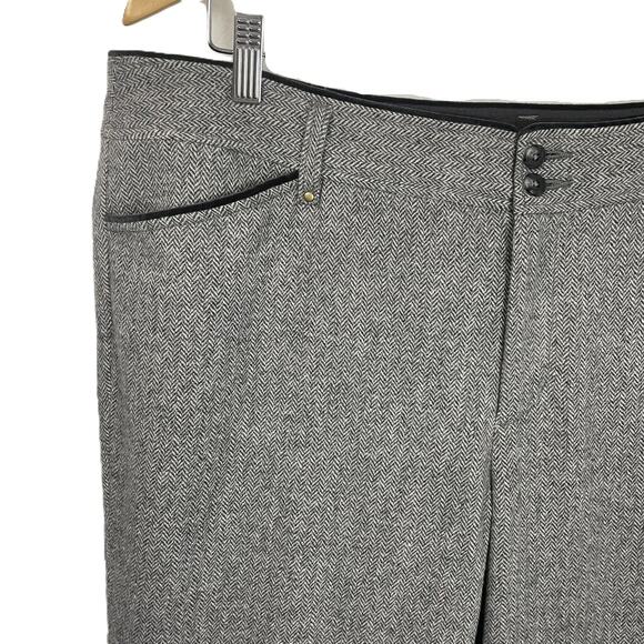 NWT Eddie Bauer Wool Blend Tweed Herringbone Dress Trousers Pants Gray 18 Lined - Picture 13 of 16